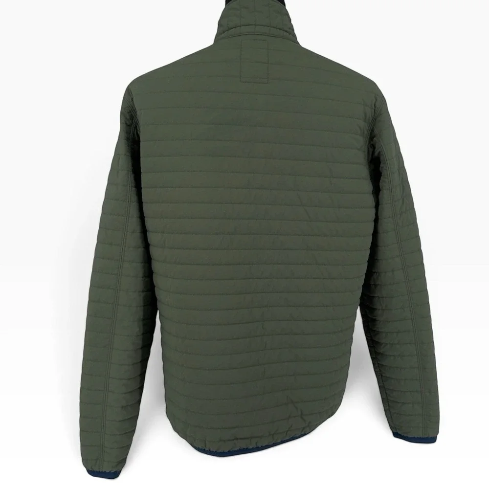 Relwen Windzip Snap Cinch Medium Olive Green Quilted Pullover Jacket Layer Mens